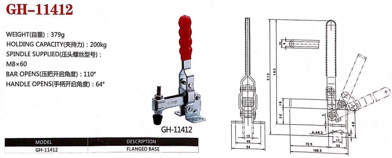 Kẹp định vị GH-11412, Cam kẹp GH-11412