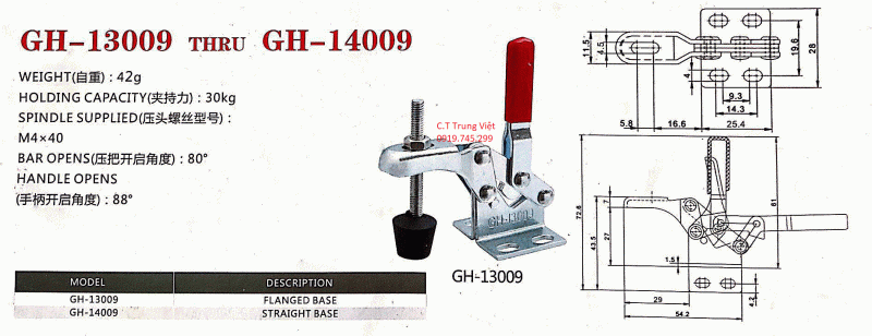 Kẹp định vị GH-13009, Cam kẹp GH-13009