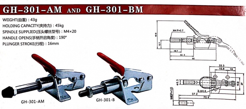Kẹp định vị GH-301-BM, cam kẹp GH-301-BM