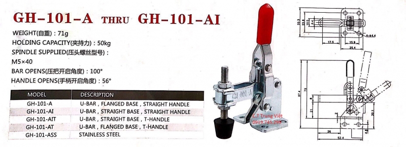 Kẹp định vị GH-101-AI, Cam kẹp GH-101-AI