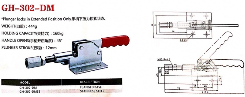 Kẹp định vị GH-302-DM, cam kẹp GH-302-DM
