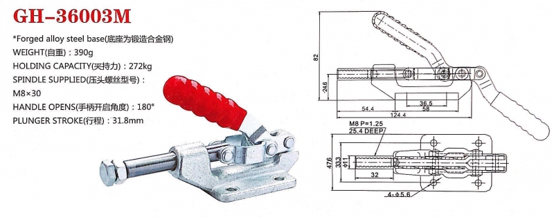 Kẹp định vị GH-36003M, cam kẹp GH-36003M