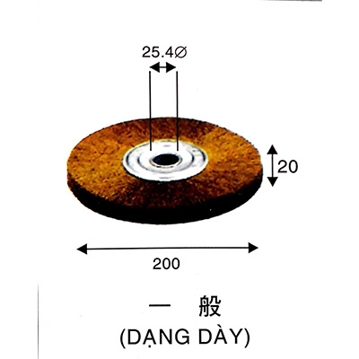 Bánh cước thép 200x20x25.4Ø, Bánh cước đồng 200x20x25.4Ø