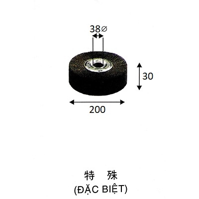 Bánh cước inox 200x30x38Ø Holy Light