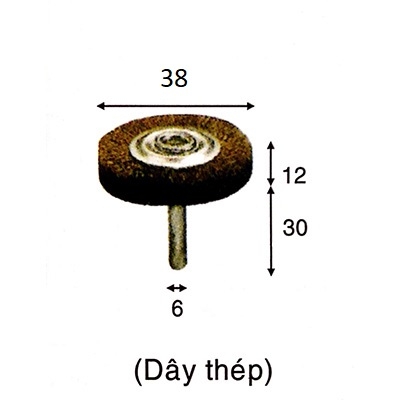 Chổi cước chữ T dây thép (đồng) 38mm