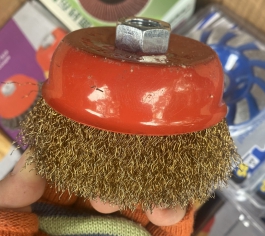 chén cước thép 4'' tám M14, chén cước thép 100mm tán m14